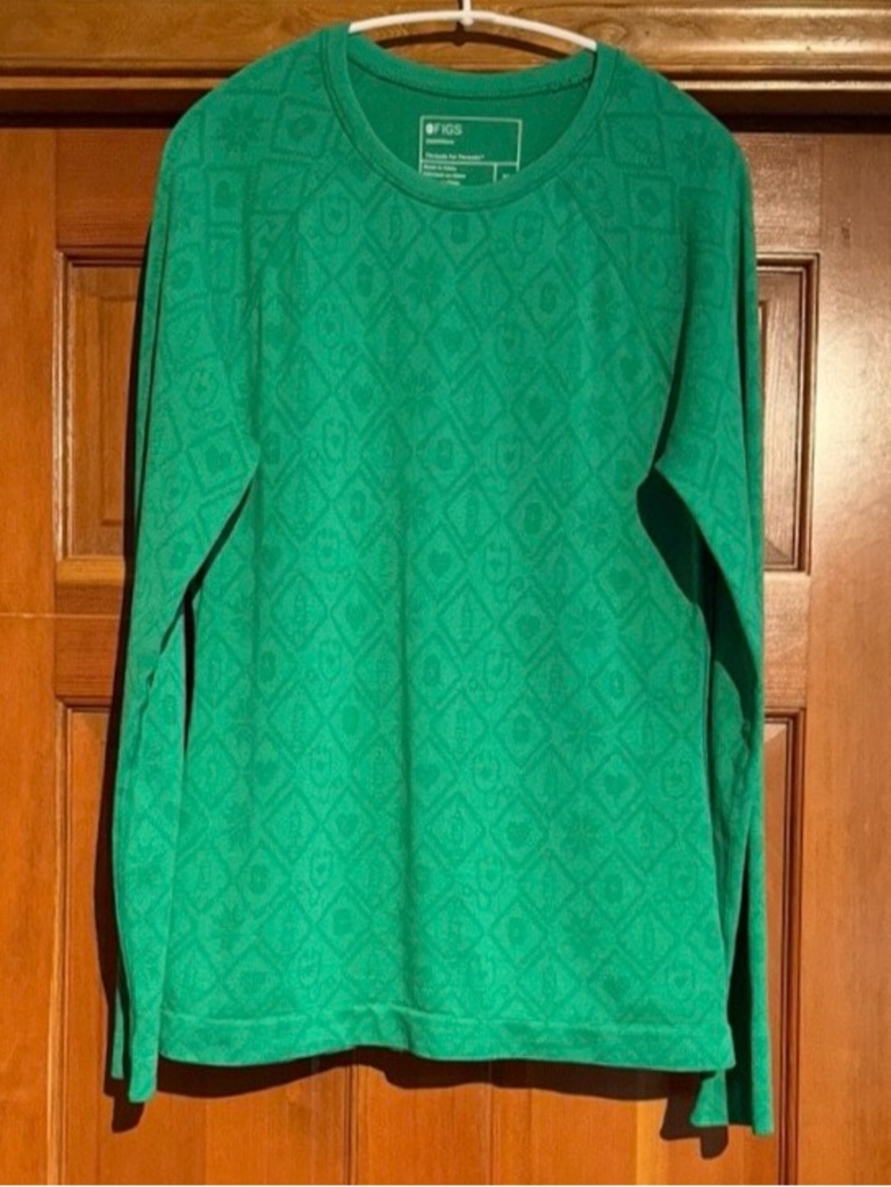 Figs Limited Edition Fair Isle Seamless Long Sleeve Underscrub Evergreen 💚